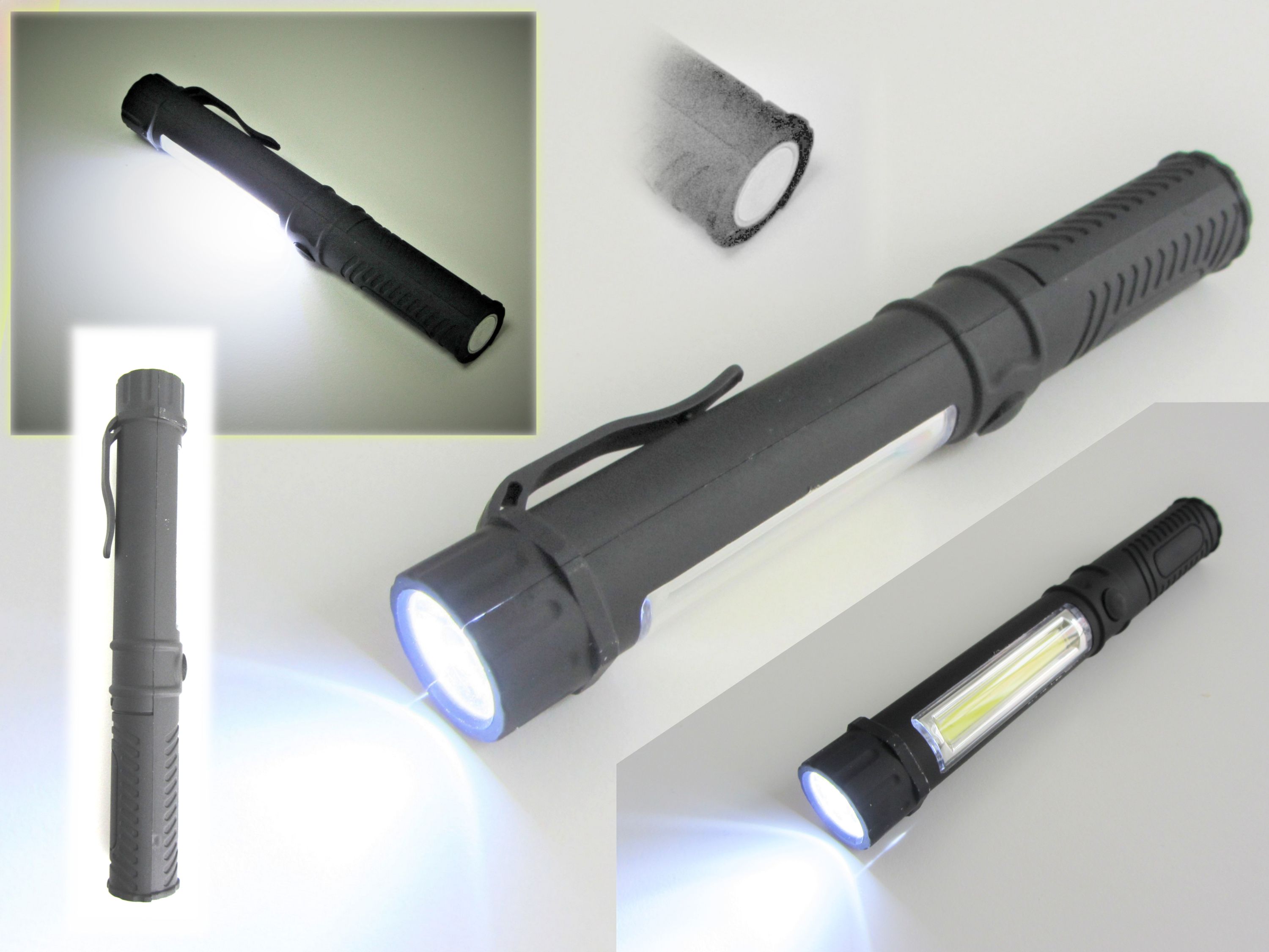 Magnet Heitech 2in1 COB LED Stift-Taschenlampe Lichtkulli Lichtleiste 